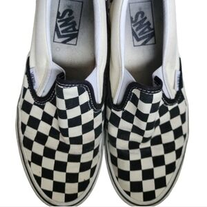 Vans Black and White Checkered Slip-On Sneakers